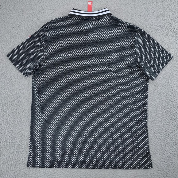 Redvanly PUREpoly Pascal Polo Shirt Mens Large Black Geometric Golf Performance - Picture 3 of 16